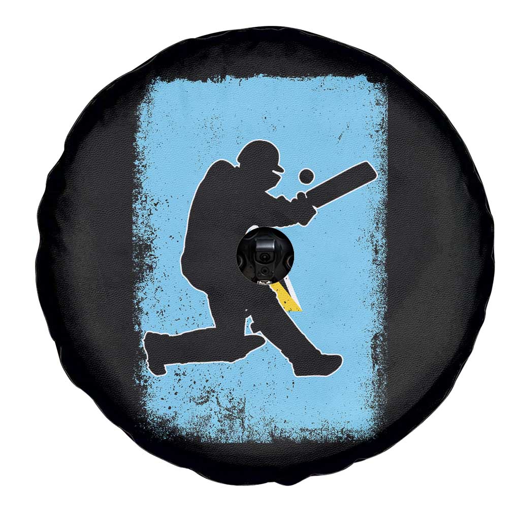 Saint Lucia Cricket Spare Tire Cover Retro Vintage Sport Saint Lucian Flag West Indies Cricket Fan