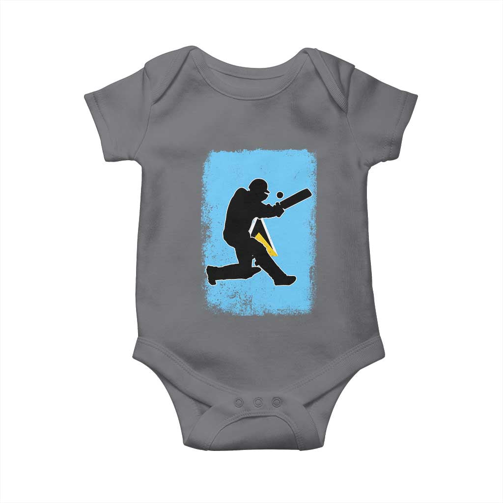 Saint Lucia Cricket Baby Onesie Retro Vintage Sport Saint Lucian Flag West Indies Cricket Fan