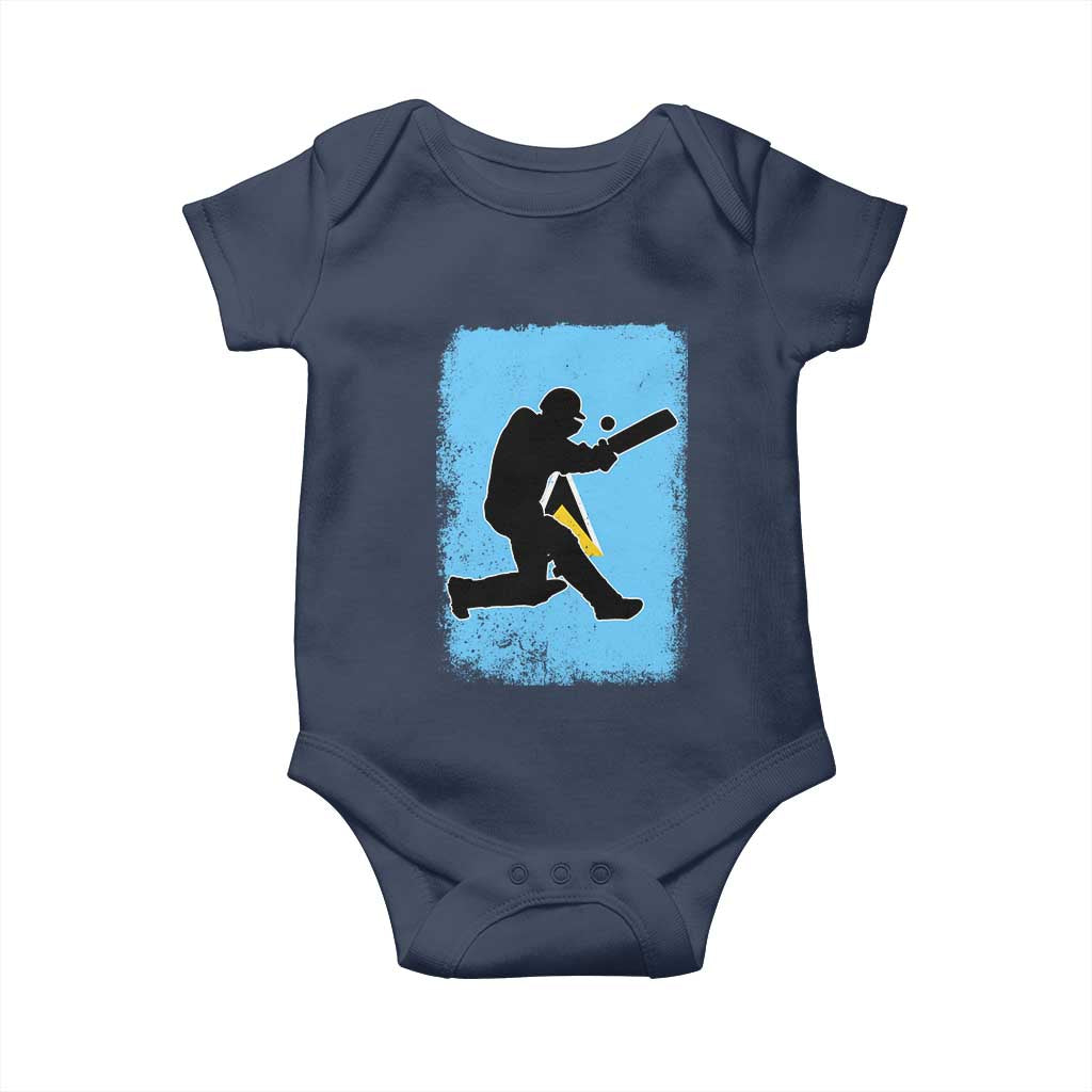 Saint Lucia Cricket Baby Onesie Retro Vintage Sport Saint Lucian Flag West Indies Cricket Fan