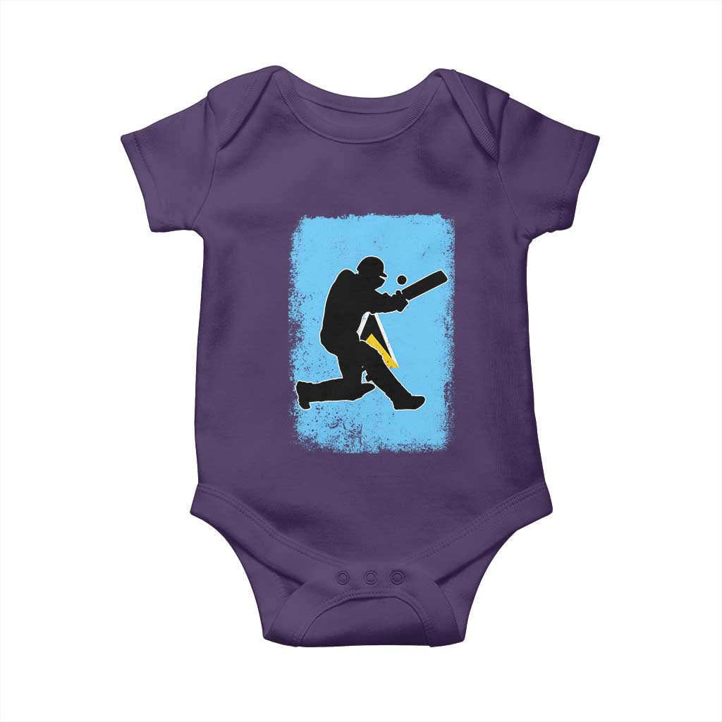 Saint Lucia Cricket Baby Onesie Retro Vintage Sport Saint Lucian Flag West Indies Cricket Fan