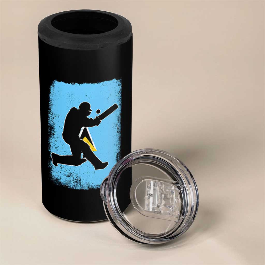 Saint Lucia Cricket 4 in 1 Can Cooler Tumbler Retro Vintage Sport Saint Lucian Flag West Indies Cricket Fan