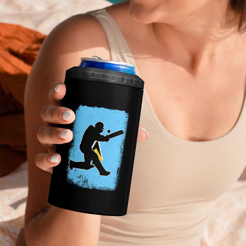 Saint Lucia Cricket 4 in 1 Can Cooler Tumbler Retro Vintage Sport Saint Lucian Flag West Indies Cricket Fan