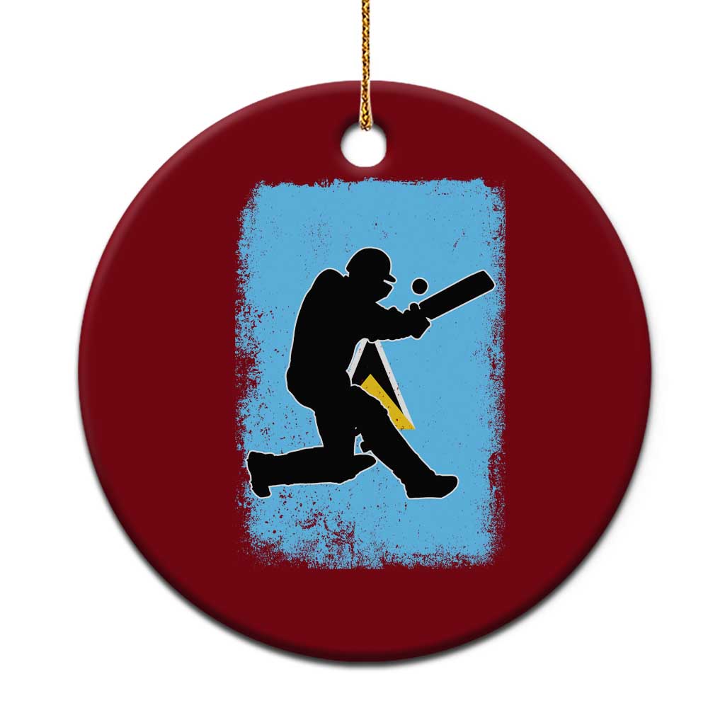 Saint Lucia Cricket Ceramic Ornament Retro Vintage Sport Saint Lucian Flag West Indies Cricket Fan