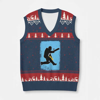 Saint Lucia Cricket V-Neck Knit Sweater Vest Retro Vintage Sport Saint Lucian Flag West Indies Cricket Fan