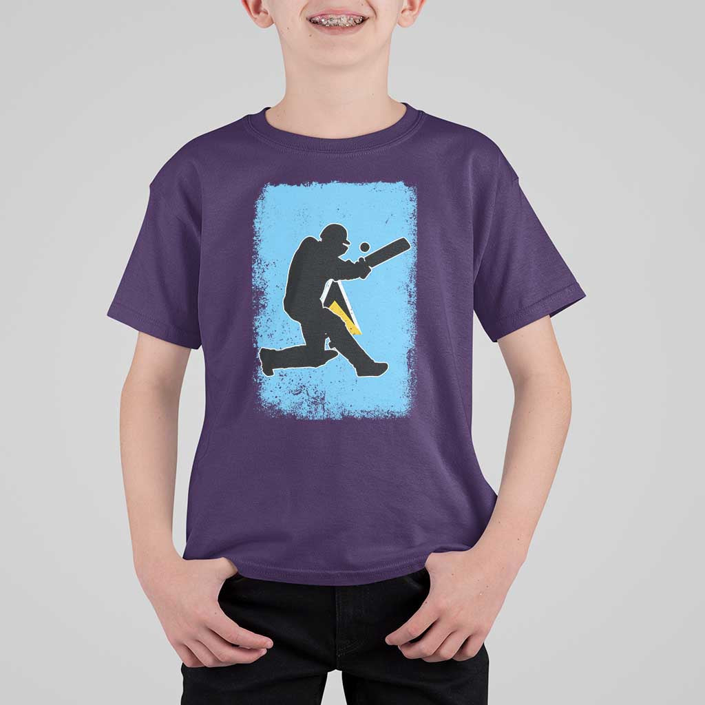 Saint Lucia Cricket T Shirt For Kid Retro Vintage Sport Saint Lucian Flag West Indies Cricket Fan