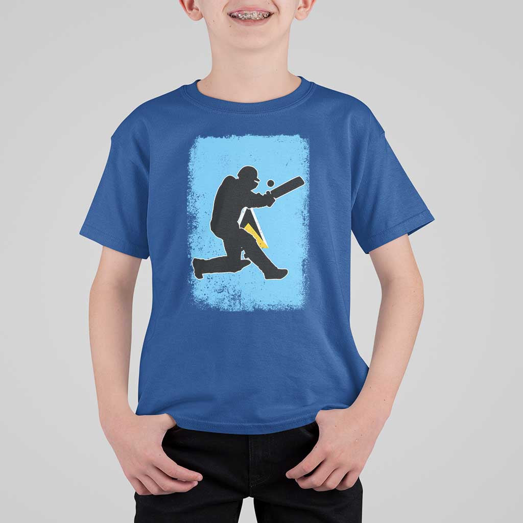 Saint Lucia Cricket T Shirt For Kid Retro Vintage Sport Saint Lucian Flag West Indies Cricket Fan