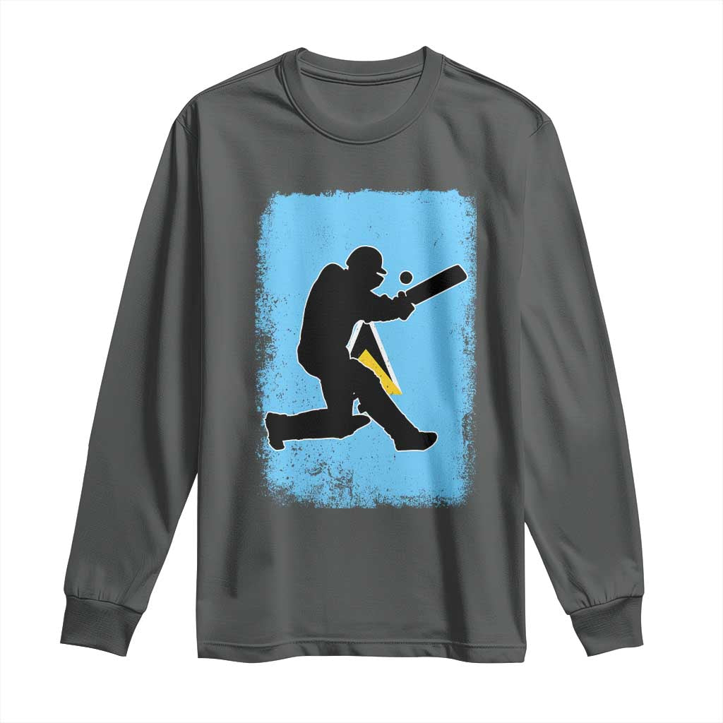 Saint Lucia Cricket Long Sleeve Shirt Retro Vintage Sport Saint Lucian Flag West Indies Cricket Fan