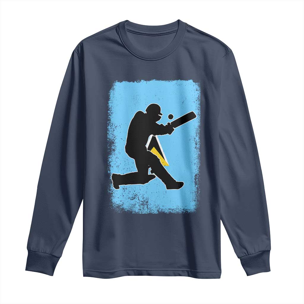 Saint Lucia Cricket Long Sleeve Shirt Retro Vintage Sport Saint Lucian Flag West Indies Cricket Fan
