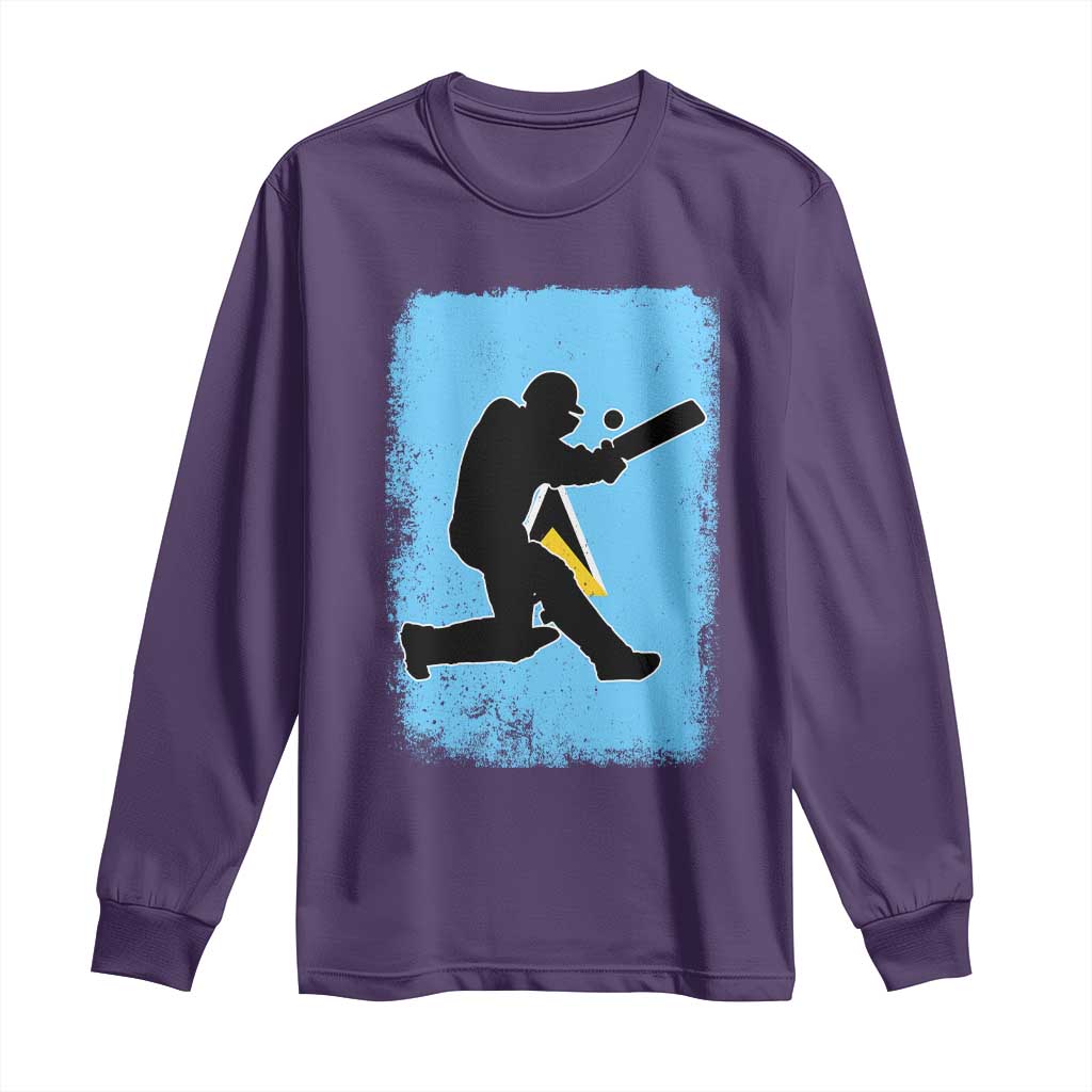 Saint Lucia Cricket Long Sleeve Shirt Retro Vintage Sport Saint Lucian Flag West Indies Cricket Fan