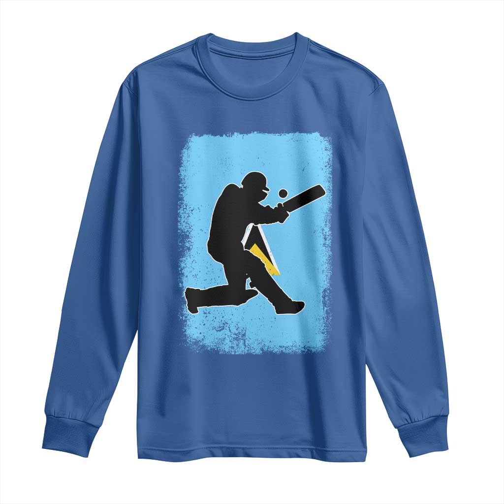 Saint Lucia Cricket Long Sleeve Shirt Retro Vintage Sport Saint Lucian Flag West Indies Cricket Fan