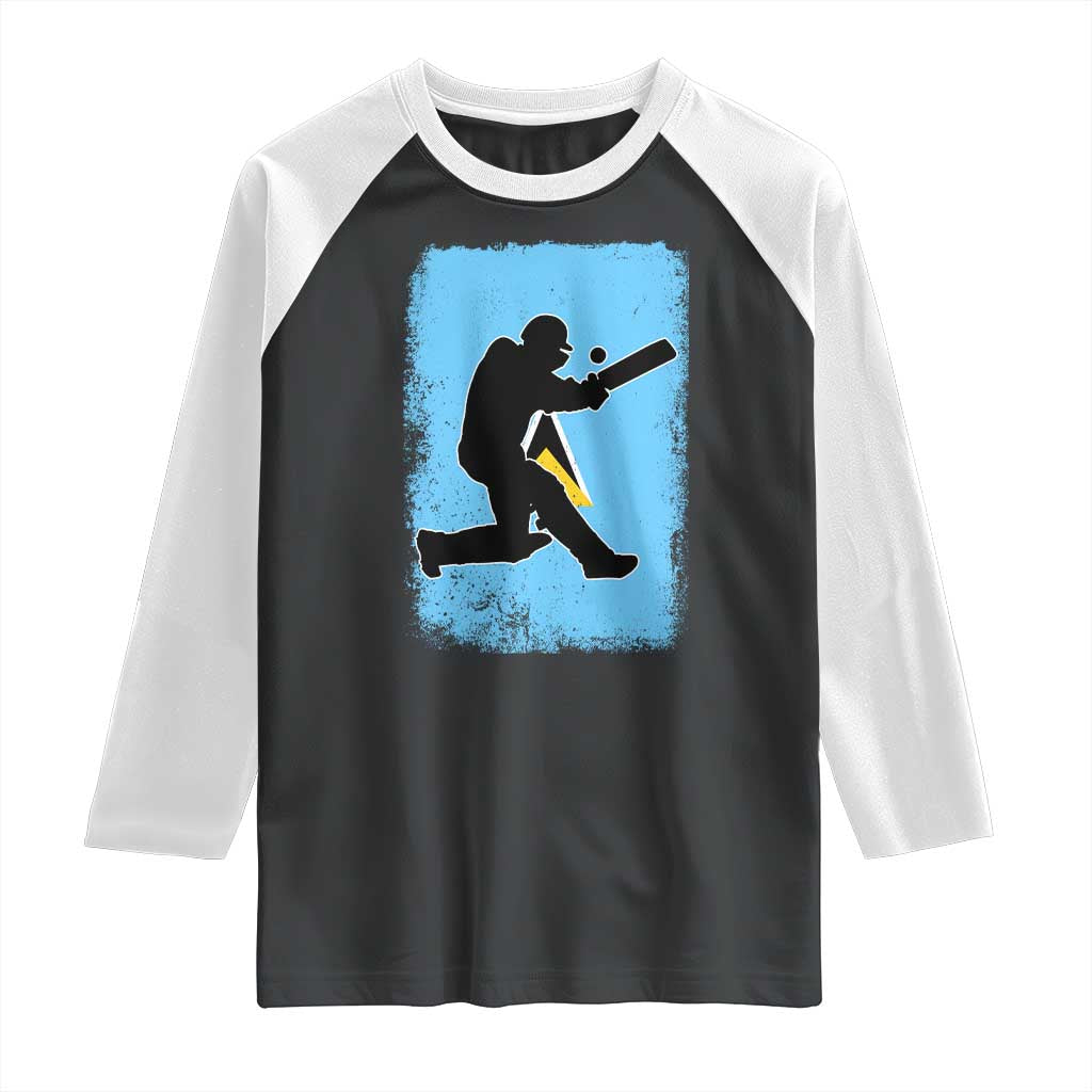 Saint Lucia Cricket Raglan Shirt Retro Vintage Sport Saint Lucian Flag West Indies Cricket Fan