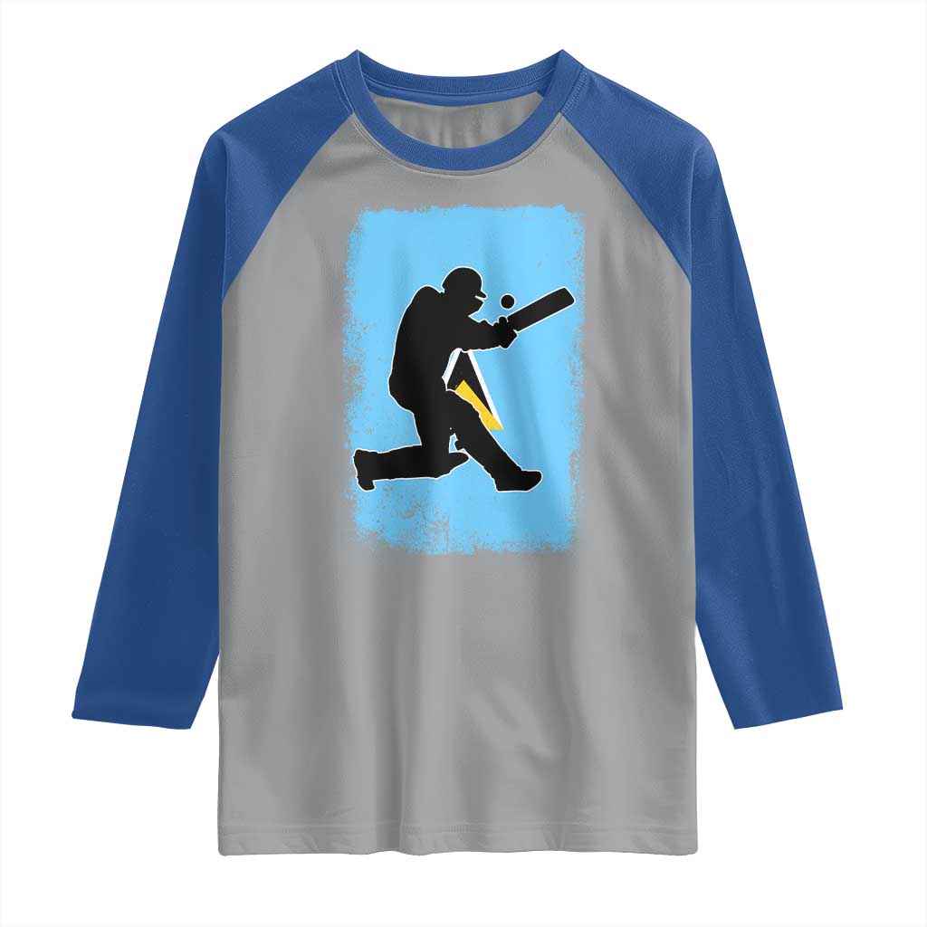 Saint Lucia Cricket Raglan Shirt Retro Vintage Sport Saint Lucian Flag West Indies Cricket Fan