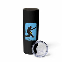Saint Lucia Cricket Skinny Tumbler Retro Vintage Sport Saint Lucian Flag West Indies Cricket Fan