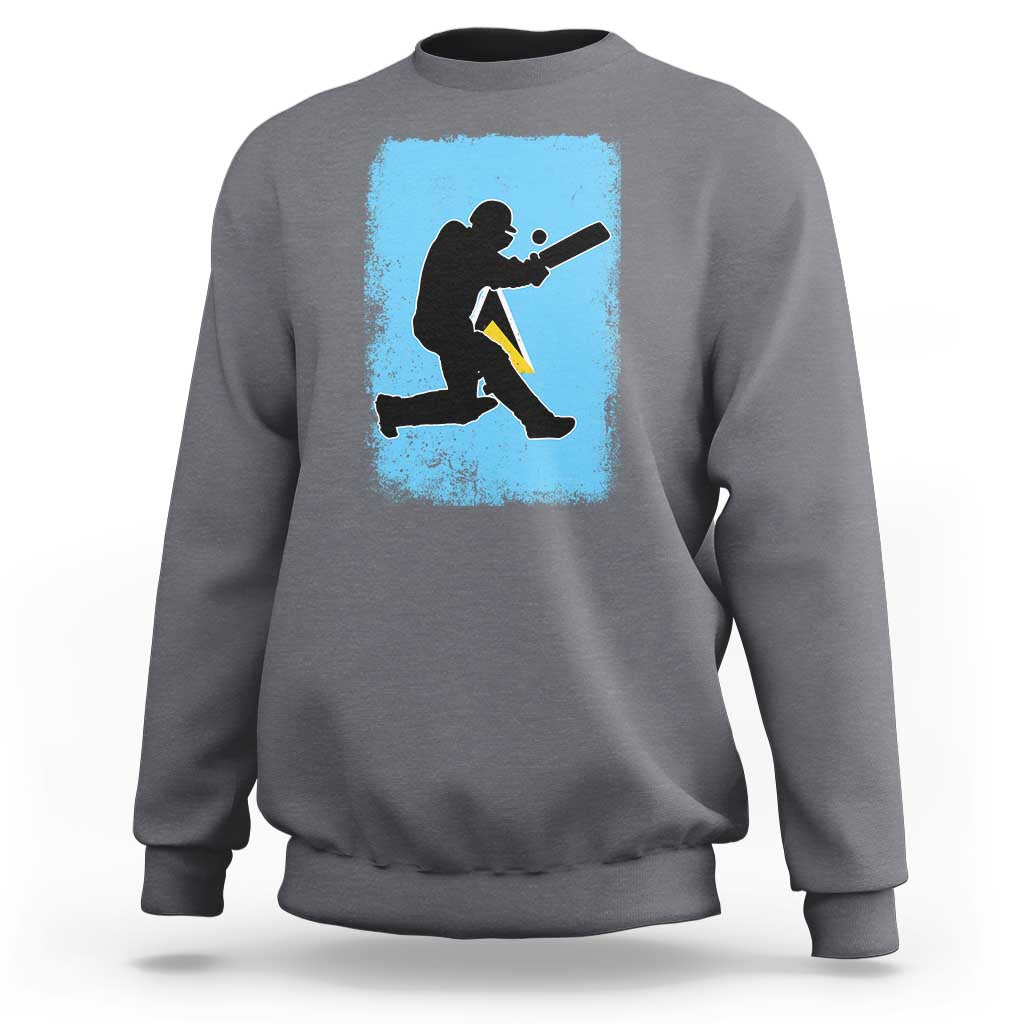 Saint Lucia Cricket Sweatshirt Retro Vintage Sport Saint Lucian Flag West Indies Cricket Fan