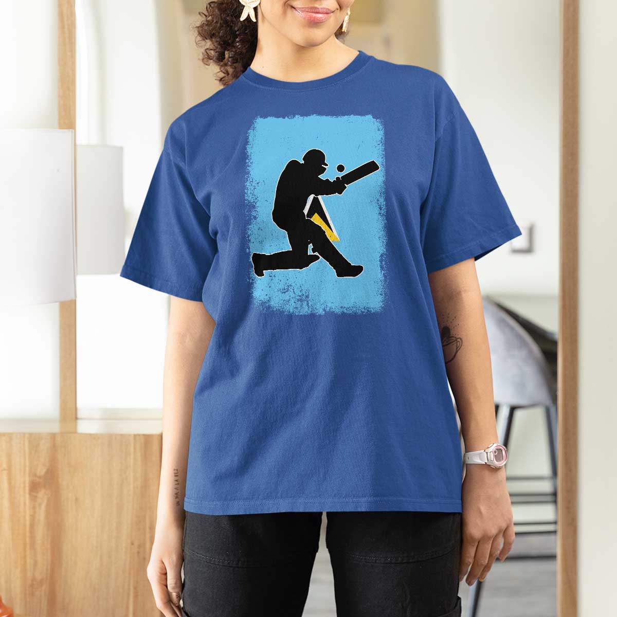 Saint Lucia Cricket T Shirt For Women Retro Vintage Sport Saint Lucian Flag West Indies Cricket Fan
