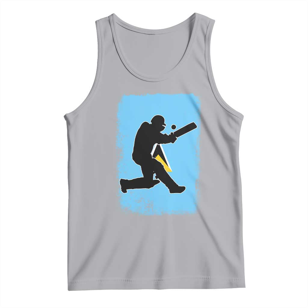 Saint Lucia Cricket Tank Top Retro Vintage Sport Saint Lucian Flag West Indies Cricket Fan