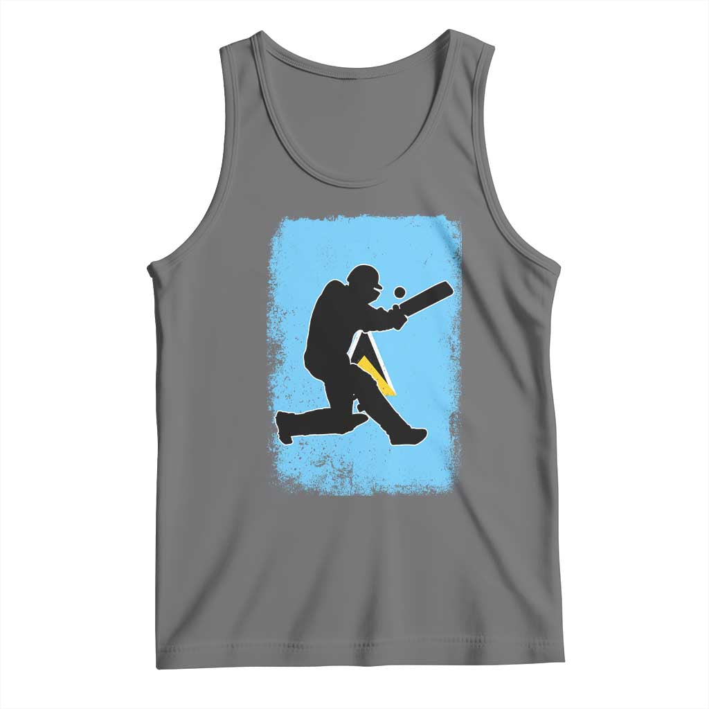 Saint Lucia Cricket Tank Top Retro Vintage Sport Saint Lucian Flag West Indies Cricket Fan