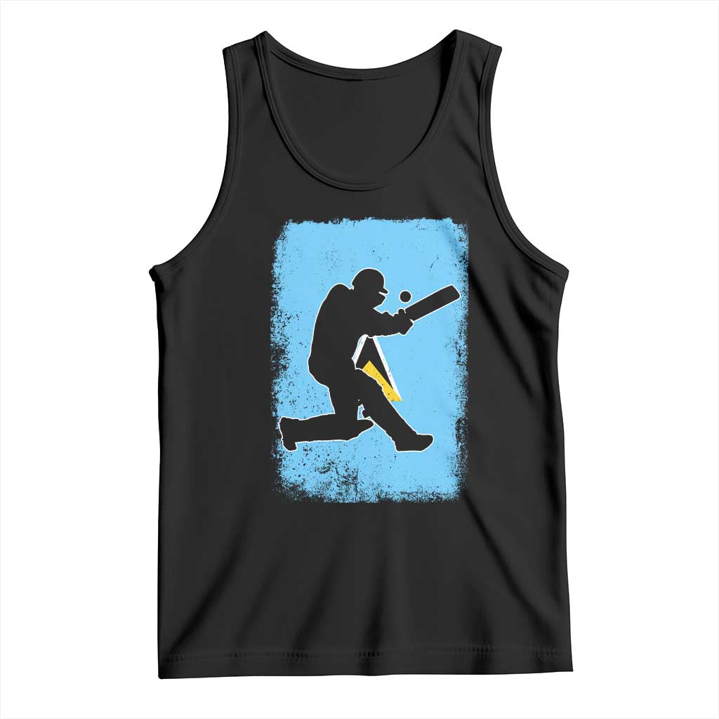 Saint Lucia Cricket Tank Top Retro Vintage Sport Saint Lucian Flag West Indies Cricket Fan