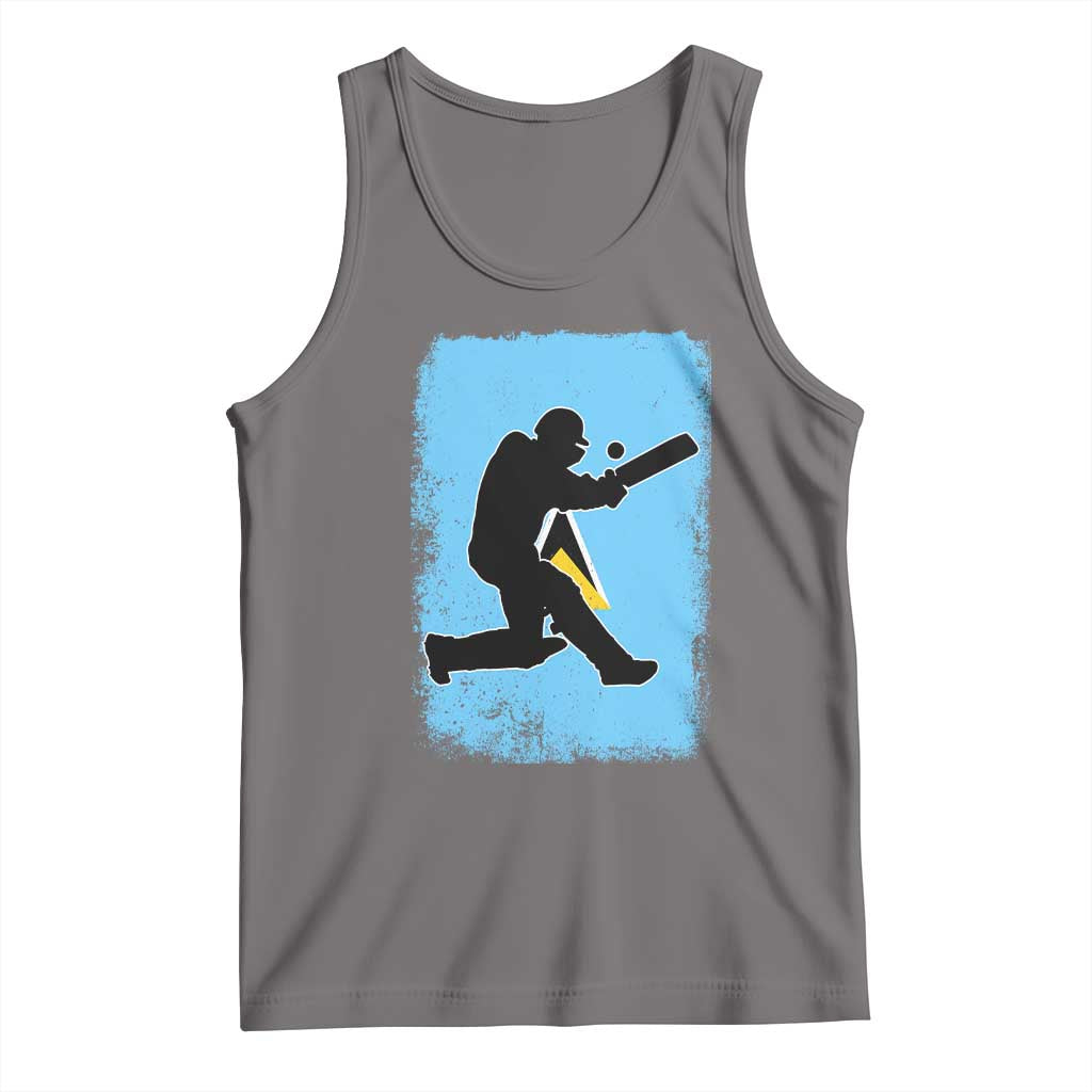 Saint Lucia Cricket Tank Top Retro Vintage Sport Saint Lucian Flag West Indies Cricket Fan