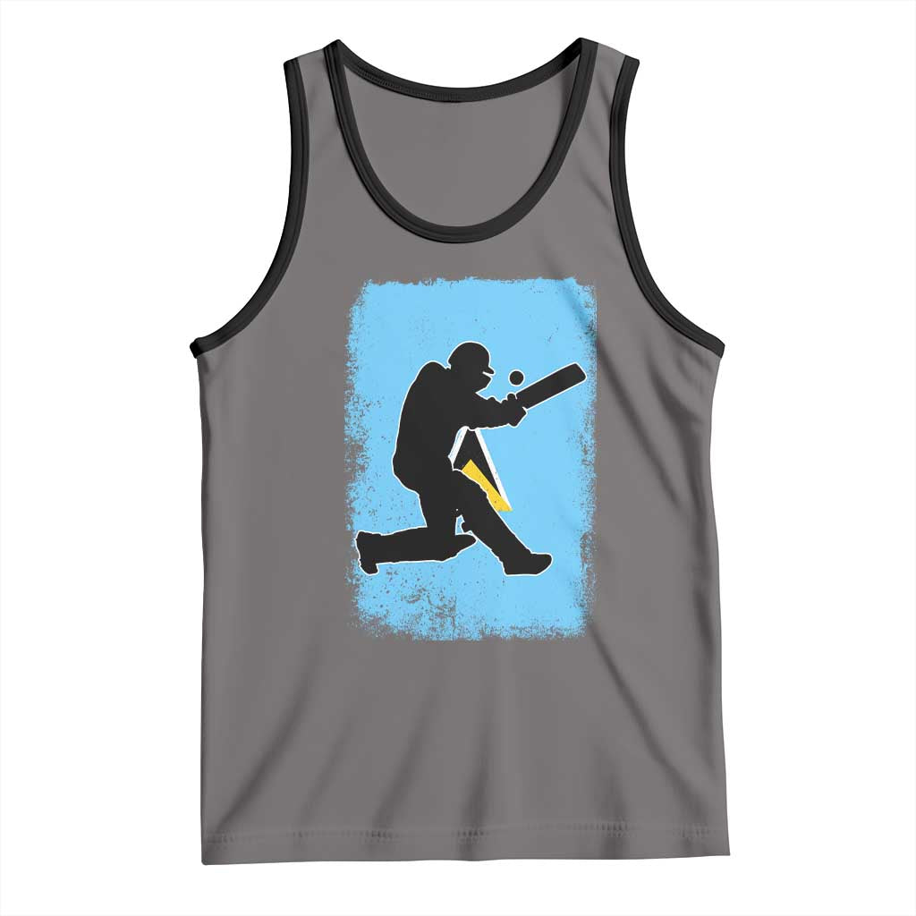 Saint Lucia Cricket Tank Top Retro Vintage Sport Saint Lucian Flag West Indies Cricket Fan