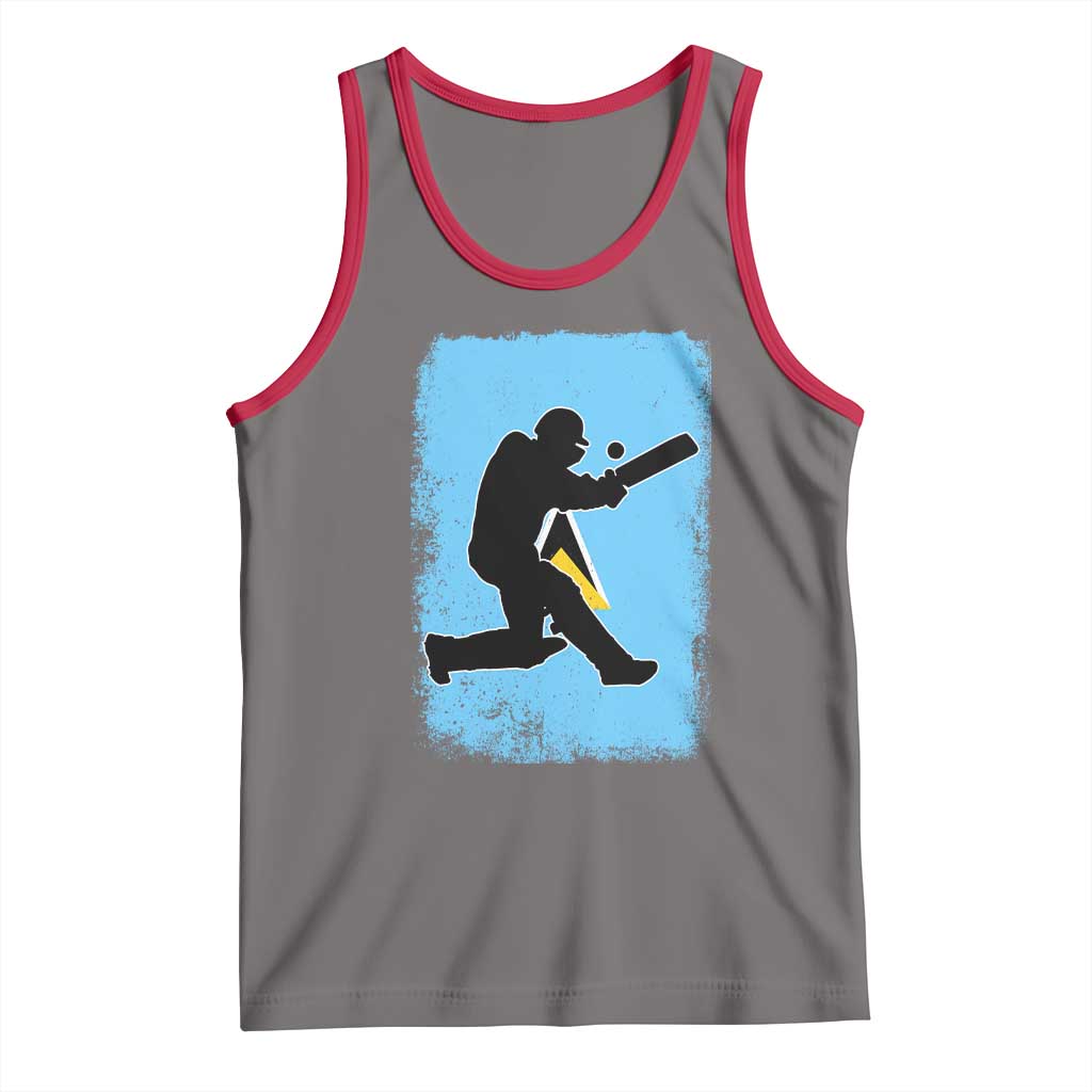Saint Lucia Cricket Tank Top Retro Vintage Sport Saint Lucian Flag West Indies Cricket Fan