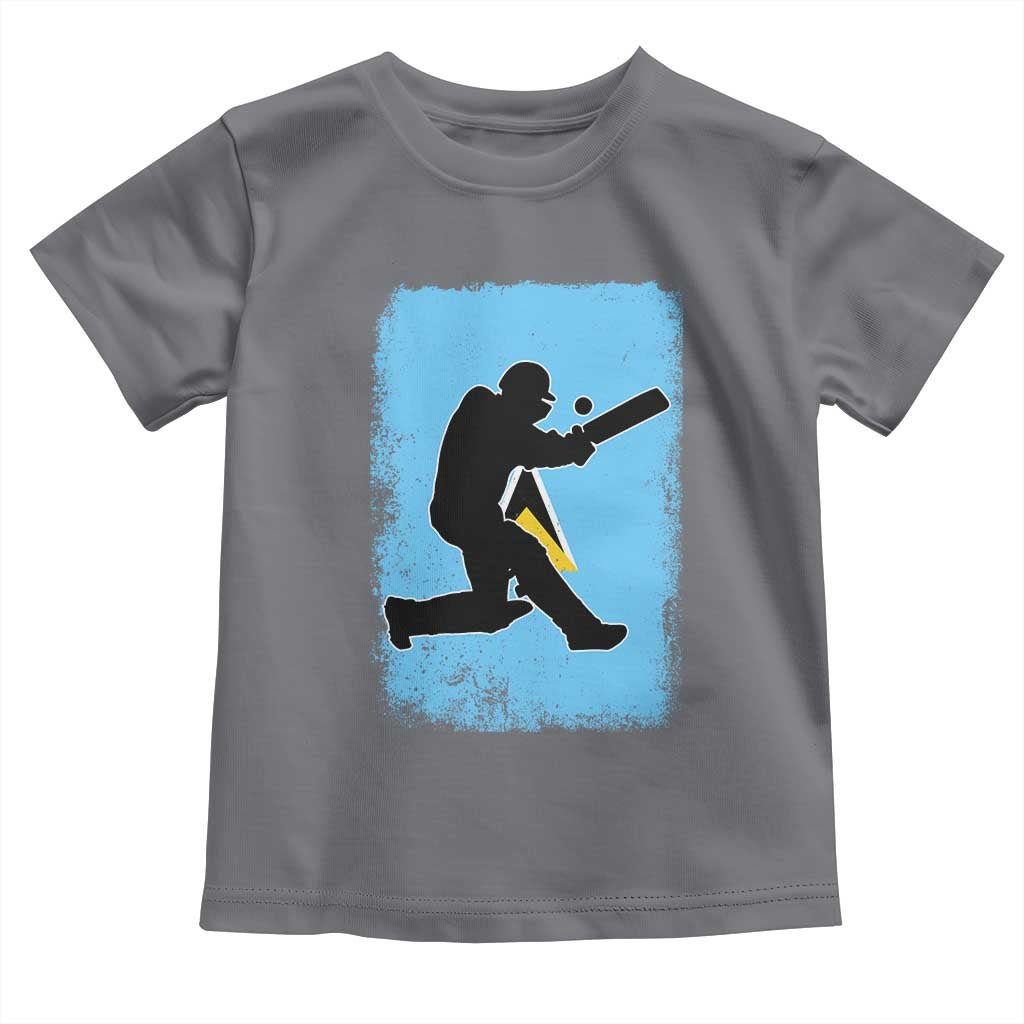 Saint Lucia Cricket Toddler T Shirt Retro Vintage Sport Saint Lucian Flag West Indies Cricket Fan