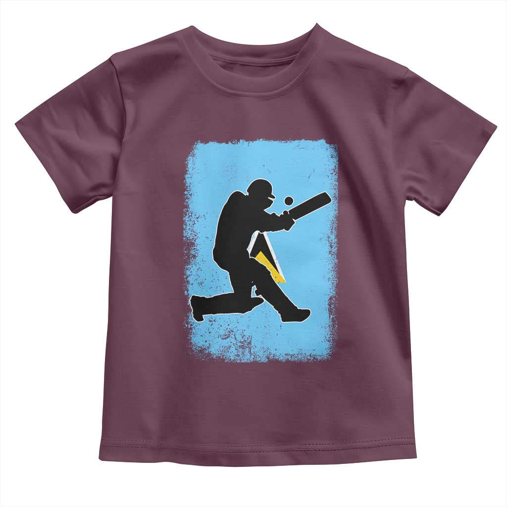 Saint Lucia Cricket Toddler T Shirt Retro Vintage Sport Saint Lucian Flag West Indies Cricket Fan