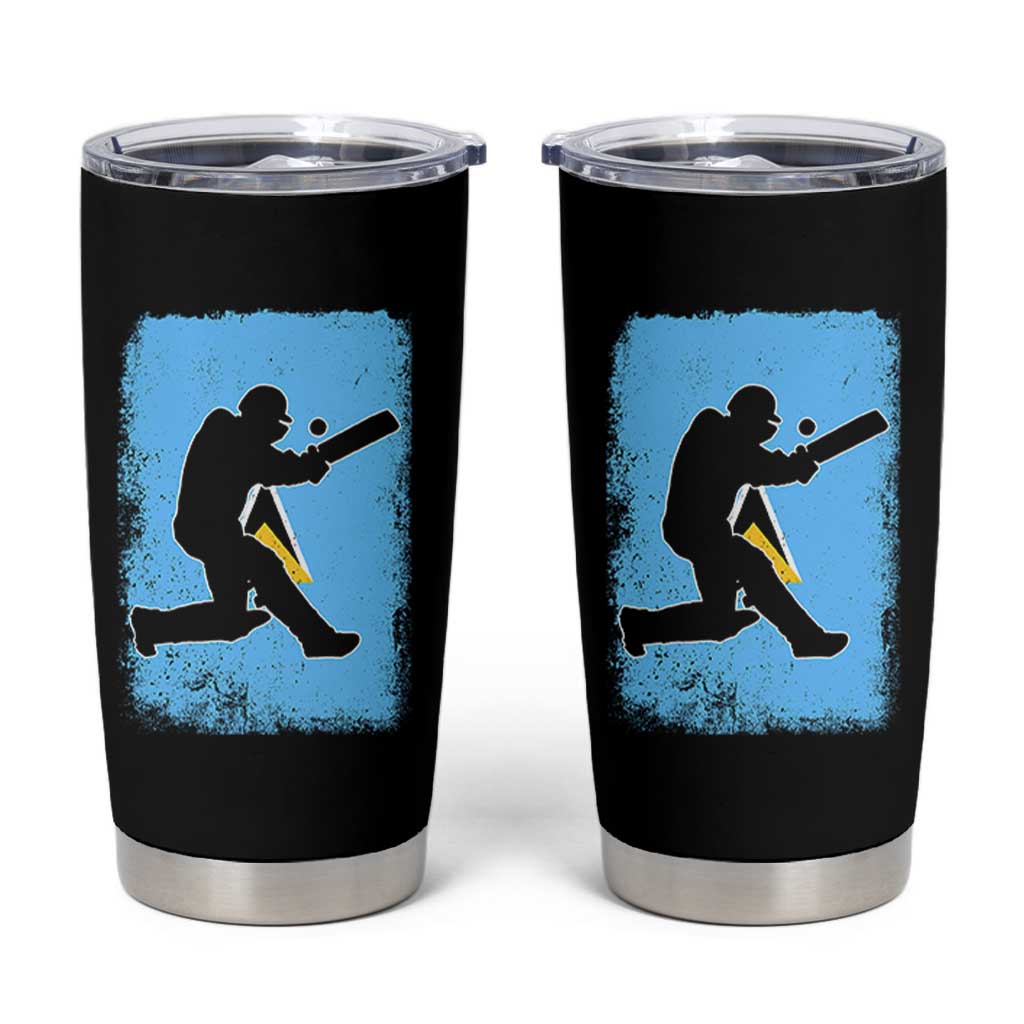 Saint Lucia Cricket Tumbler Cup Retro Vintage Sport Saint Lucian Flag West Indies Cricket Fan