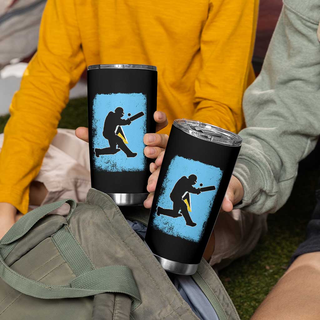 Saint Lucia Cricket Tumbler Cup Retro Vintage Sport Saint Lucian Flag West Indies Cricket Fan