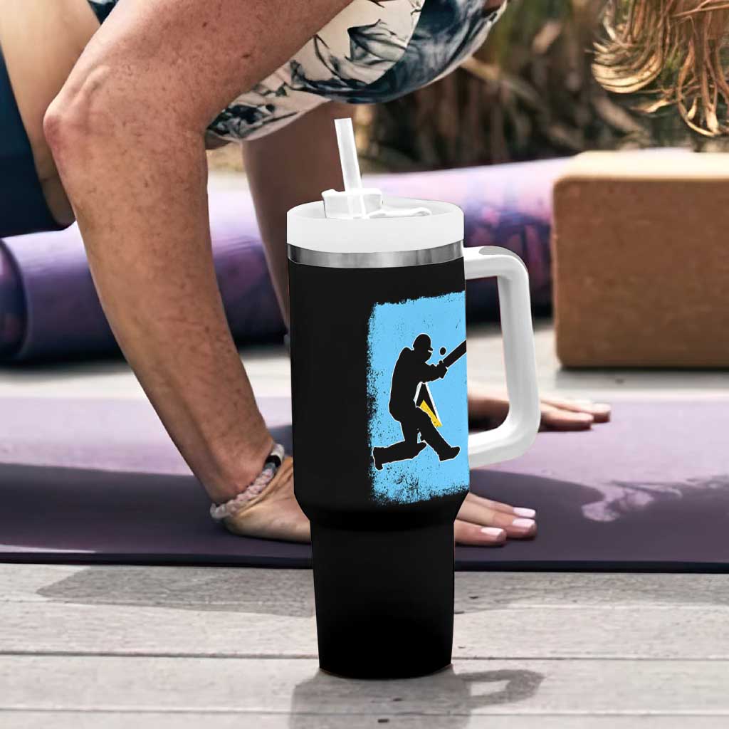 Saint Lucia Cricket Tumbler With Handle Retro Vintage Sport Saint Lucian Flag West Indies Cricket Fan