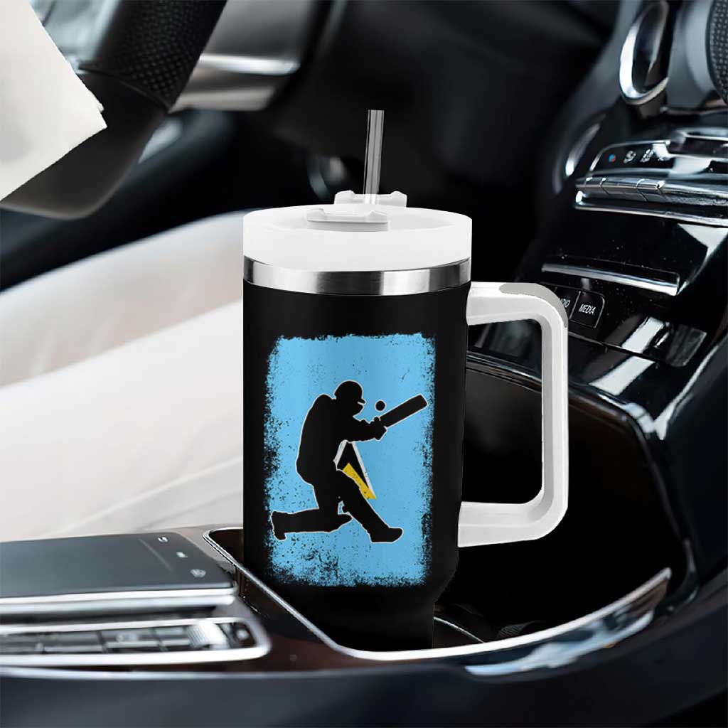 Saint Lucia Cricket Tumbler With Handle Retro Vintage Sport Saint Lucian Flag West Indies Cricket Fan