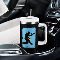Saint Lucia Cricket Tumbler With Handle Retro Vintage Sport Saint Lucian Flag West Indies Cricket Fan