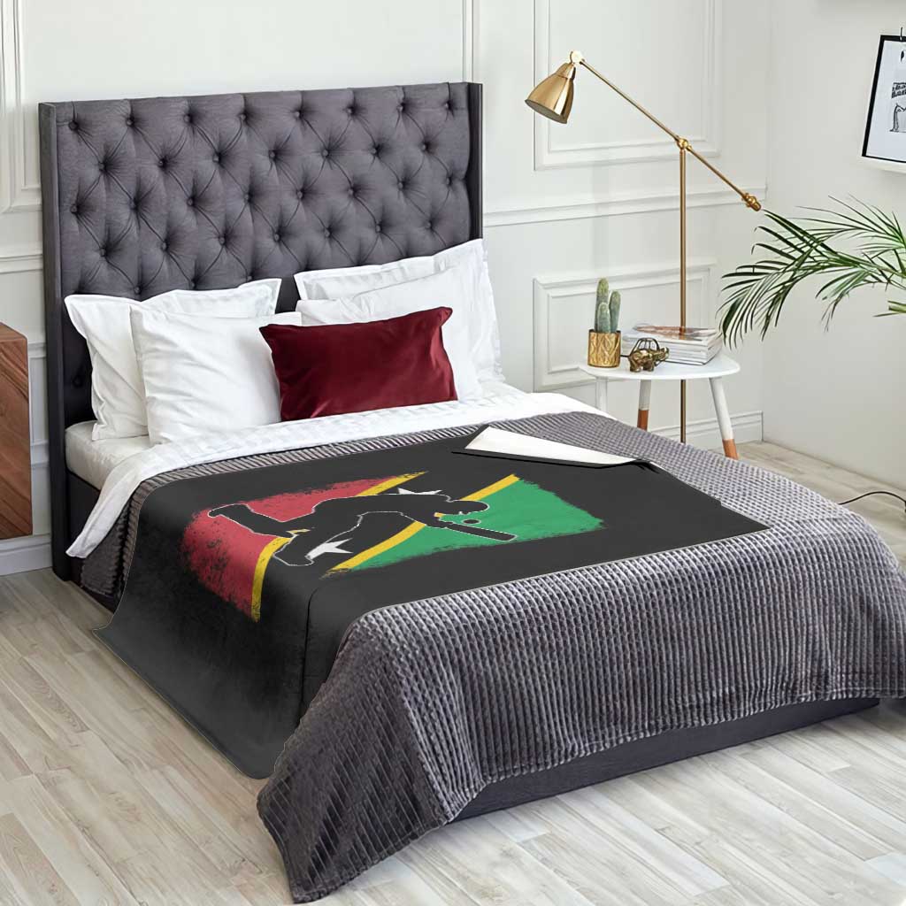 Saint Kitts and Nevis Cricket Throw Blanket Retro Vintage Sport Kittitian Flag West Indies Cricket Fan