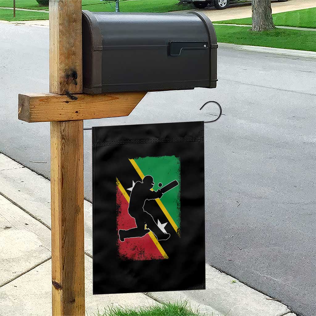 Saint Kitts and Nevis Cricket Garden Flag Retro Vintage Sport Kittitian Flag West Indies Cricket Fan