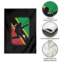 Saint Kitts and Nevis Cricket Garden Flag Retro Vintage Sport Kittitian Flag West Indies Cricket Fan