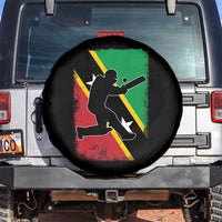 Saint Kitts and Nevis Cricket Spare Tire Cover Retro Vintage Sport Kittitian Flag West Indies Cricket Fan