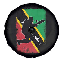 Saint Kitts and Nevis Cricket Spare Tire Cover Retro Vintage Sport Kittitian Flag West Indies Cricket Fan
