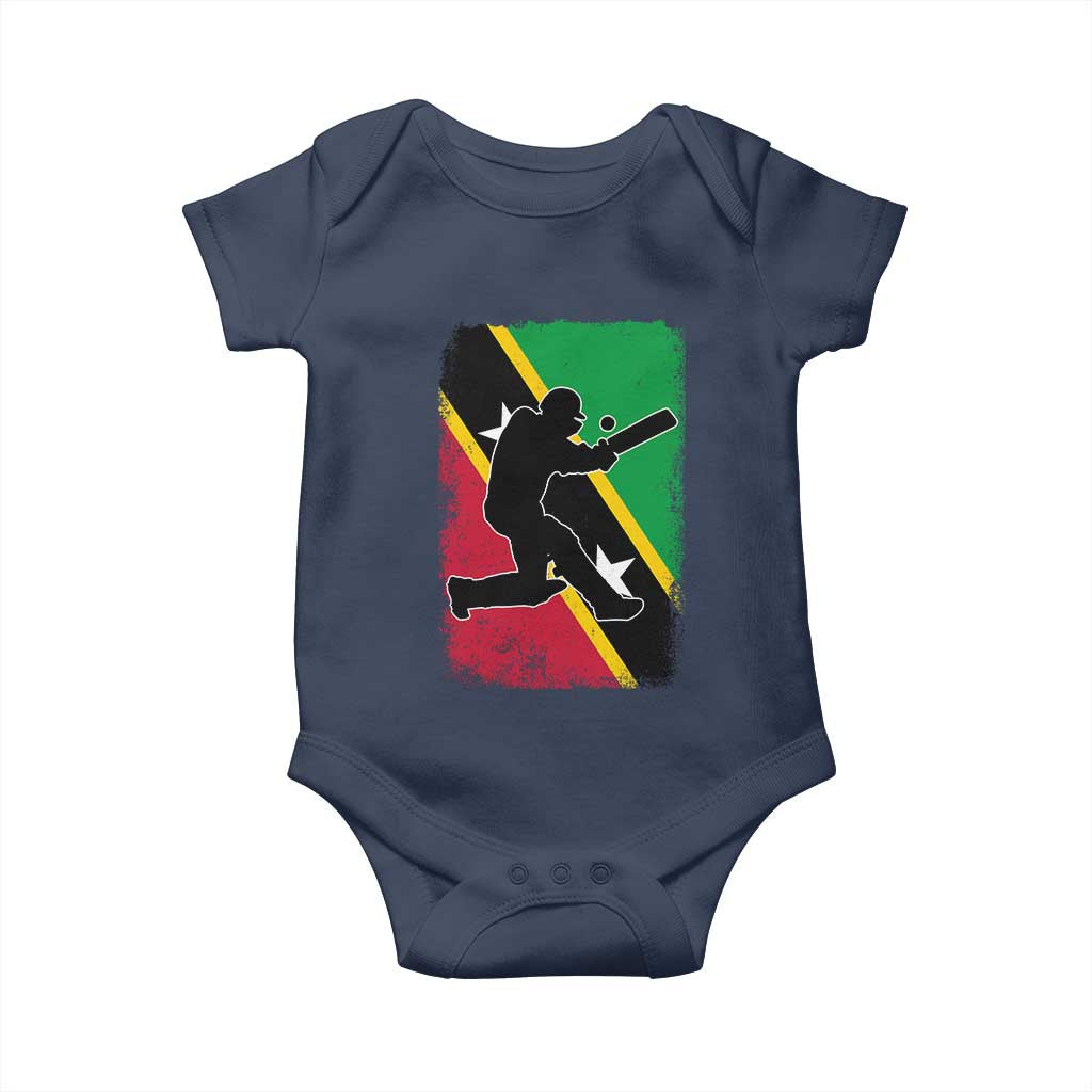 Saint Kitts and Nevis Cricket Baby Onesie Retro Vintage Sport Kittitian Flag West Indies Cricket Fan