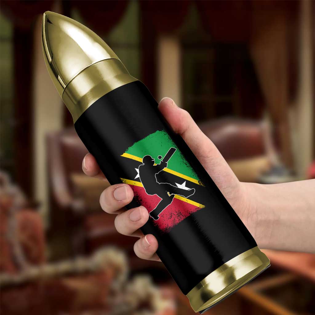 Saint Kitts and Nevis Cricket Bullet Tumbler Retro Vintage Sport Kittitian Flag West Indies Cricket Fan