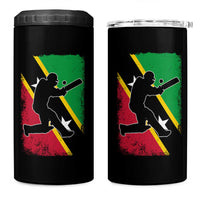 Saint Kitts and Nevis Cricket 4 in 1 Can Cooler Tumbler Retro Vintage Sport Kittitian Flag West Indies Cricket Fan