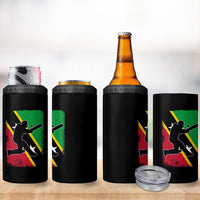Saint Kitts and Nevis Cricket 4 in 1 Can Cooler Tumbler Retro Vintage Sport Kittitian Flag West Indies Cricket Fan