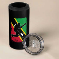 Saint Kitts and Nevis Cricket 4 in 1 Can Cooler Tumbler Retro Vintage Sport Kittitian Flag West Indies Cricket Fan