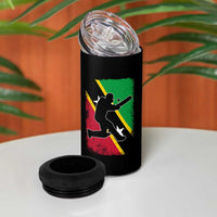 Saint Kitts and Nevis Cricket 4 in 1 Can Cooler Tumbler Retro Vintage Sport Kittitian Flag West Indies Cricket Fan