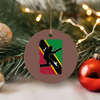Saint Kitts and Nevis Cricket Ceramic Ornament Retro Vintage Sport Kittitian Flag West Indies Cricket Fan