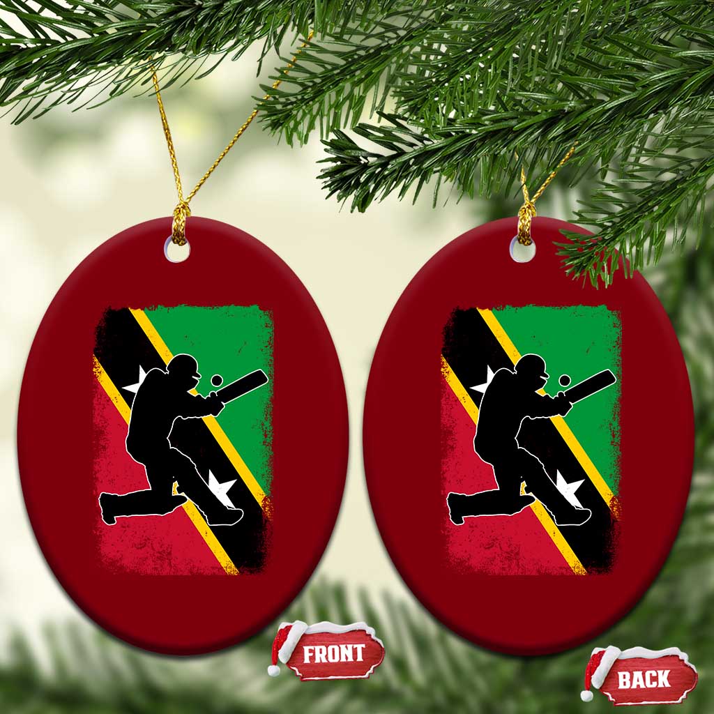 Saint Kitts and Nevis Cricket Ceramic Ornament Retro Vintage Sport Kittitian Flag West Indies Cricket Fan