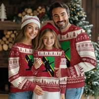 Saint Kitts and Nevis Cricket Ugly Christmas Sweater Retro Vintage Sport Kittitian Flag West Indies Cricket Fan