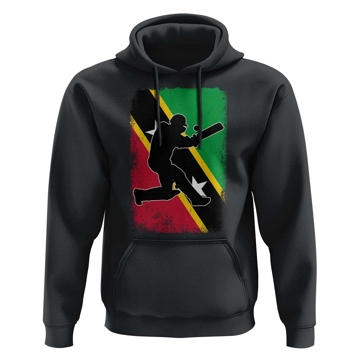 Saint Kitts and Nevis Cricket Hoodie Retro Vintage Sport Kittitian Flag West Indies Cricket Fan