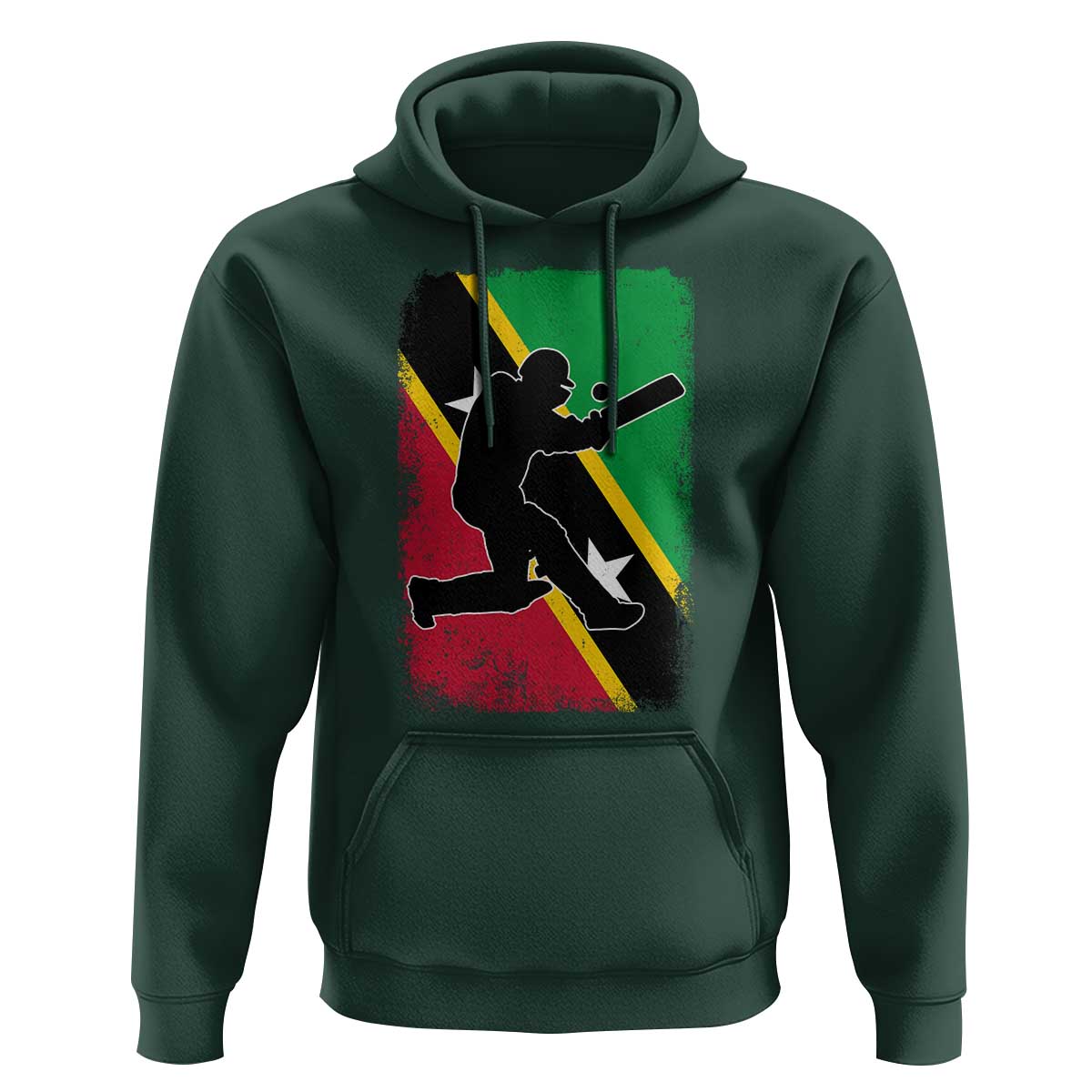 Saint Kitts and Nevis Cricket Hoodie Retro Vintage Sport Kittitian Flag West Indies Cricket Fan