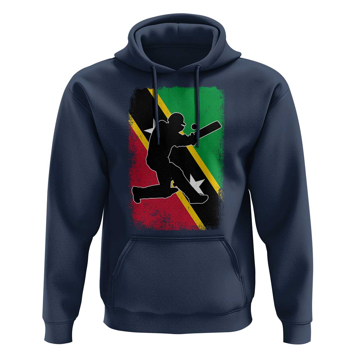 Saint Kitts and Nevis Cricket Hoodie Retro Vintage Sport Kittitian Flag West Indies Cricket Fan
