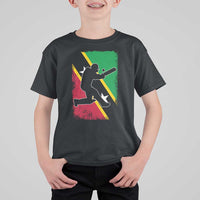 Saint Kitts and Nevis Cricket T Shirt For Kid Retro Vintage Sport Kittitian Flag West Indies Cricket Fan